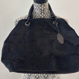 Elie Tahari Black Hair on Hide Purse